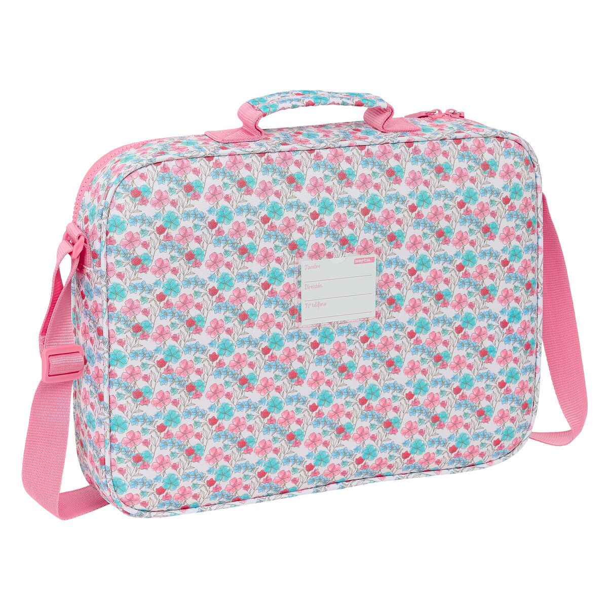 Pasta Escolar Moos Flores Multicolor 38 x 28 x 6 cm